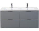 Hornbach Waschbeckenunterschrank Sanox Porto Keramik 57x121x51 cm mit Doppel-Keramikwaschbecken 4 Schubladen eisgrün