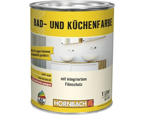 HORNBACH Bad- und Küchenfarbe weiß 1 L