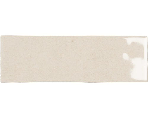 Steingut Wandfliese Nolita 6,5x20,0 cm beige glänzend