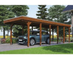 Hornbach Einzelcarport SKAN HOLZ Friesland inkl. EPDM-Dachfolie und H-Pfostenanker 314 x 860 cm nussbaum