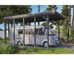 Hornbach Einzelcarport SKAN HOLZ Friesland Caravan inkl. Aluminium-Dachplatten und H-Pfostenanker 397 x 708 cm grau