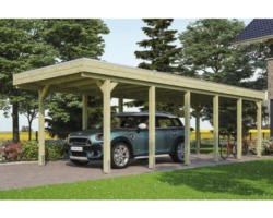 Einzelcarport SKAN HOLZ Friesland inkl. EPDM-Dachfolie und H-Pfostenanker 314 x 860 cm imprägniert