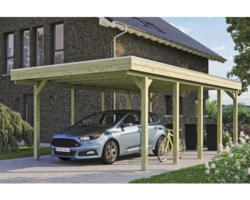 Einzelcarport SKAN HOLZ Friesland inkl. EPDM-Dachfolie und H-Pfostenanker 397 x 708 cm imprägniert