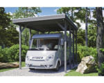 Hornbach Einzelcarport SKAN HOLZ Friesland Caravan inkl. Aluminium-Dachplatten und H-Pfostenanker 397 x 555 cm grau