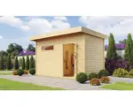 Hornbach Saunahaus Weka Farsund ohne Ofen mit Fenster und Holztüre mit Isolierglas wärmegedämmt