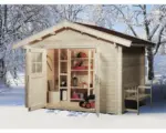 Hornbach Gartenhaus, Blockbohlenhaus weka inkl. Fußboden 132 hohe Schneelast 300 x 300 cm natur