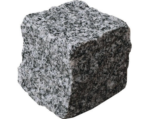 FLAIRSTONE Pflasterstein Quadratpflaster Mosaikpflaster Granit grau 7 x 7 x 7 cm (Sack = 25 kg)