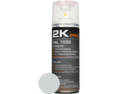 Sprühlack 2K PRO glanz RAL 7035 lichtgrau 400 ml