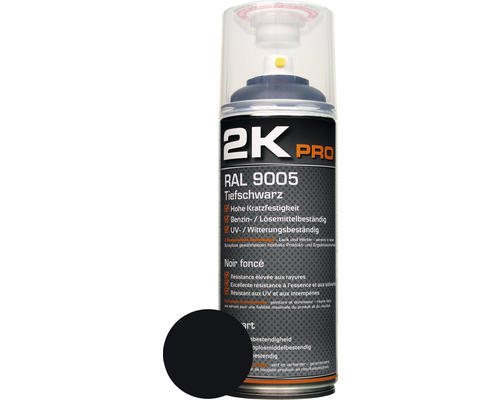 Sprühlack 2K PRO matt RAL 9005 tiefschwarz 400 ml