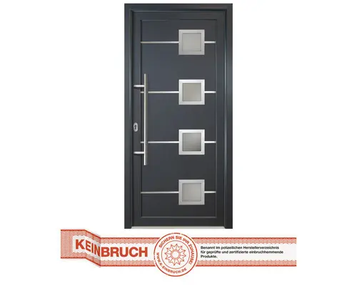 Haustür Signum Modell 1 RC2 Aluminium weiß/titan 890 x 2080 mm DIN Links
