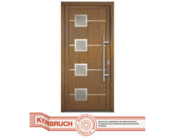 Haustür Signum Modell 1 RC2 Kunststoff weiß/goldenoak 1010 x 2000 mm DIN Rechts