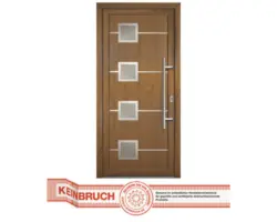 Haustür Signum Modell 1 RC2 Kunststoff weiß/goldenoak 950 x 2080 mm DIN Rechts