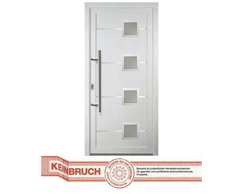 Haustür Signum Modell 1 RC2 Aluminium weiß/weiß 1080 x 2000 mm DIN Links