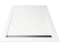 Rechteck-Duschwanne Breuer Classic Line 120x80x3,5 cm weiß mit Ablaufrinne und Antirutschbeschichtung