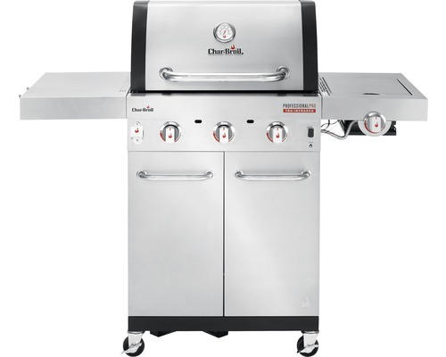 Char-Broil Gasgrill Professional PRO S 3 3-Brenner Edelstahl inkl. Ablage, Deckelthermometer, Fettauffangschale, Seitenablage, Warmhalterost, Grillrost Gusseisen