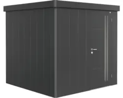 Gartenhaus Biohort Neo inkl. Dachrinne Regale Set 222 x 222 cm