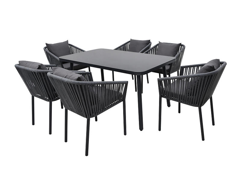 Set Tisch und Stühle DAX Metall schwarz
