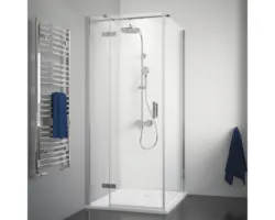 Duschseitenwand für Drehtür Breuer Express Q72 Panorama 900x2000 mm Echtglas Klar hell chromoptik mit schmutzabweisender Glasbeschichtung