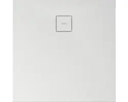 Extraflache Rechteck-Duschwanne Breuer Modern Line Q72 Steinoptik weiß 100x100x4 cm