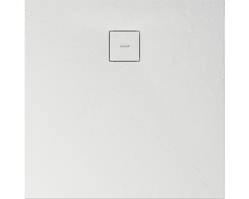 Extraflache Rechteck-Duschwanne Breuer Modern Line Q72 Steinoptik weiß 100x100x4 cm