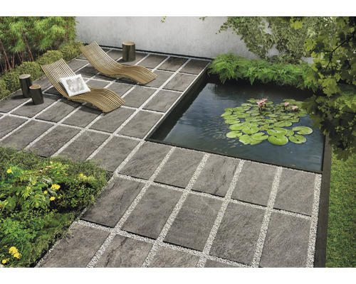 FLAIRSTONE Feinsteinzeug Terrassenplatte Luserna Doree rektifizierte Kante 120 x 60 x 2 cm