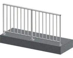 Pertura Geländer-Komplettset Triton anthrazit G-Form Aluminium für Bodenmontage 2 m