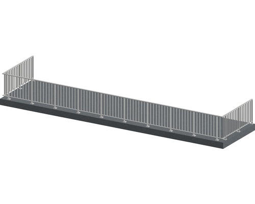 Pertura Geländer-Komplettset Triton anthrazit U-Form Aluminium für Bodenmontage 14 m