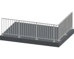 Pertura Geländer-Komplettset Triton anthrazit L-Form Aluminium für Bodenmontage 5,5 m