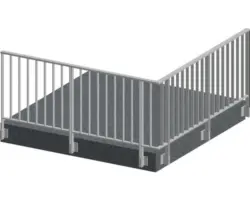 Pertura Geländer-Komplettset Triton anthrazit L-Form Aluminium für Seitenmontage 4,5 m