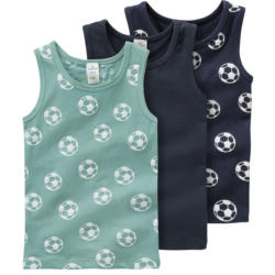 3 Baby Unterhemden mit Fußball-Print