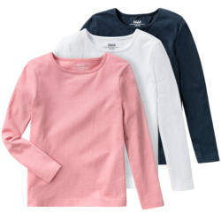 3 Mädchen Langarmshirts im Basic-Style