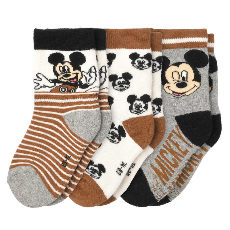 3 Paar Micky Maus Socken, frotteeweich