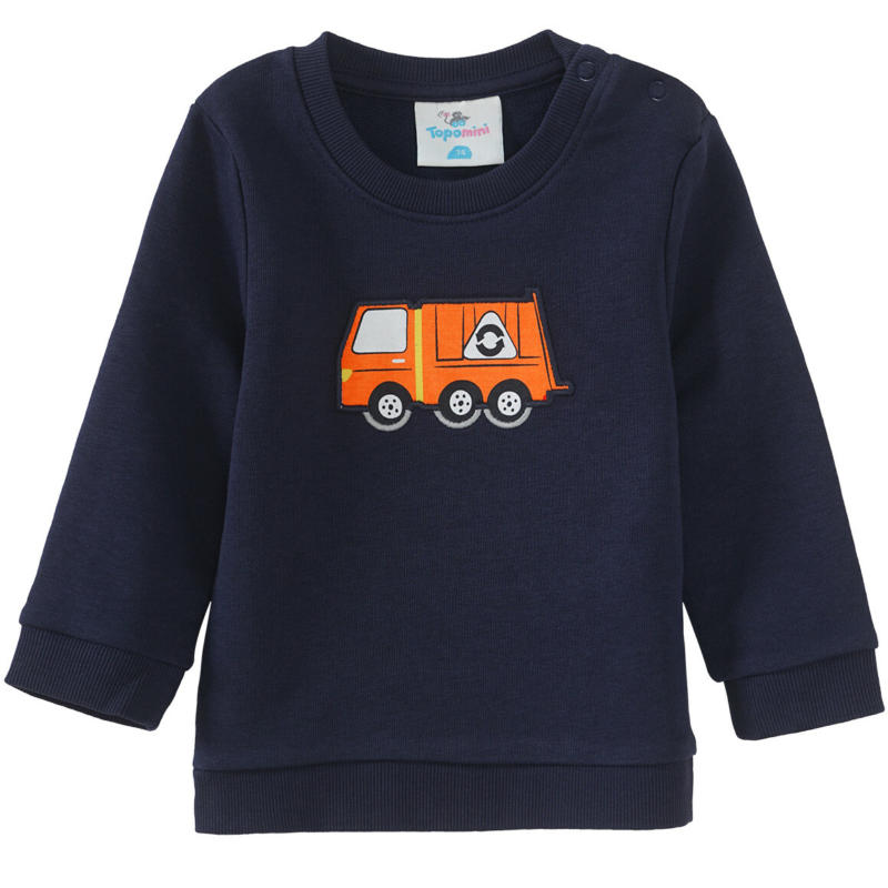 Baby Sweatshirt mit Müllabfuhr-Applikation