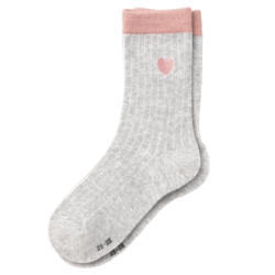 1 Paar Damen Socken mit Herz-Stickerei