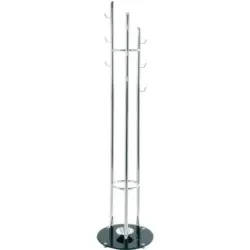 Garderobenständer in Schwarz, Chromfarben 40/183 cm