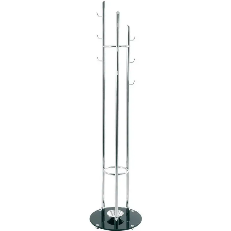 Garderobenständer in Schwarz, Chromfarben 40/183 cm
