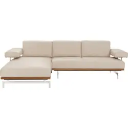 Ecksofa in Echtleder Creme