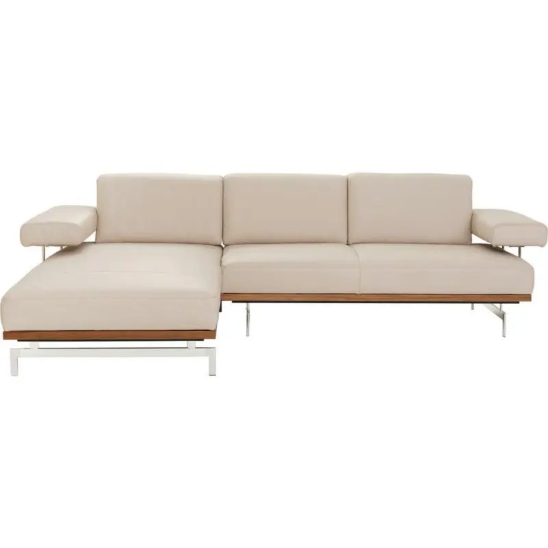 Ecksofa in Echtleder Creme