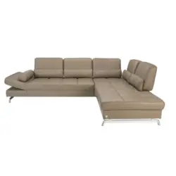 Ecksofa in Echtleder Braun