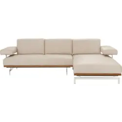 Ecksofa in Echtleder Creme