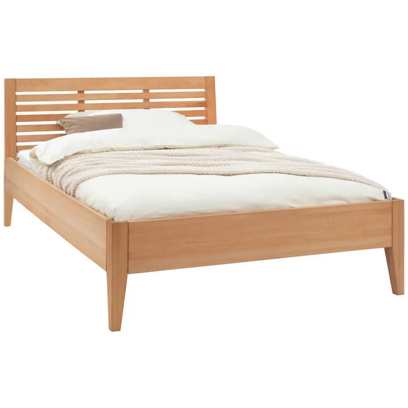 Bett 120/200 cm in Buchefarben