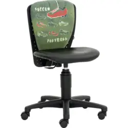 Jugenddrehstuhl in Lederlook Multicolor, Schwarz