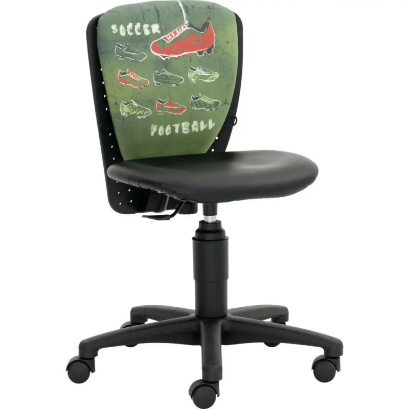 Jugenddrehstuhl in Lederlook Multicolor, Schwarz