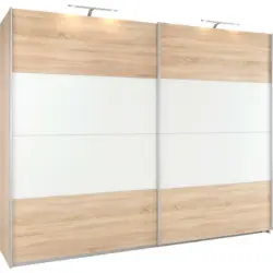 Schwebet&uuml;renschrank in Wei&szlig;, Sonoma Eiche