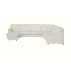 Wohnlandschaft in Echtleder Weiß