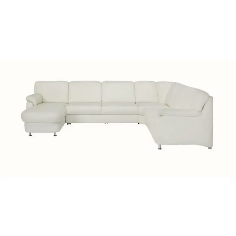 Wohnlandschaft in Echtleder Weiß