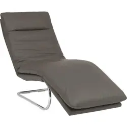 Relaxliege in Echtleder Graphitfarben