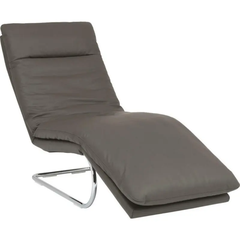 Relaxliege in Echtleder Graphitfarben