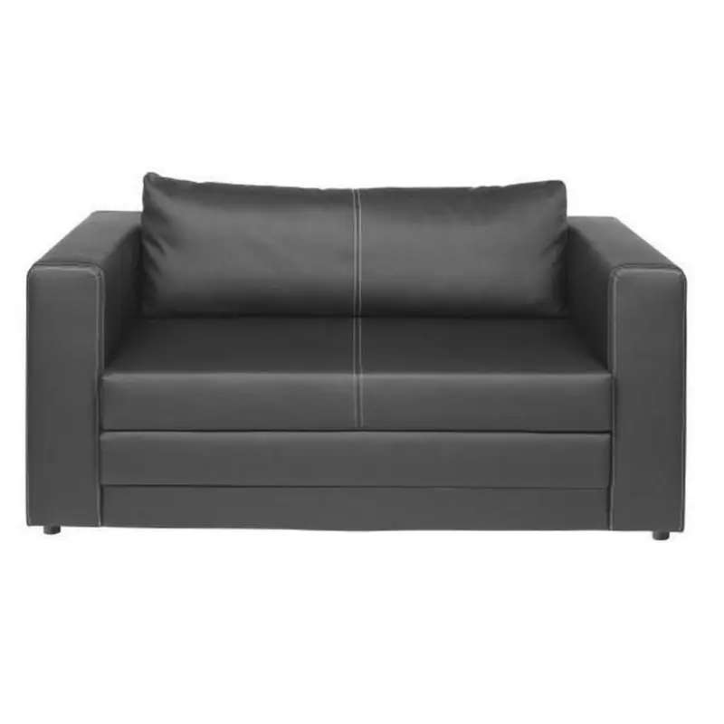 Schlafsofa in Lederlook Schwarz