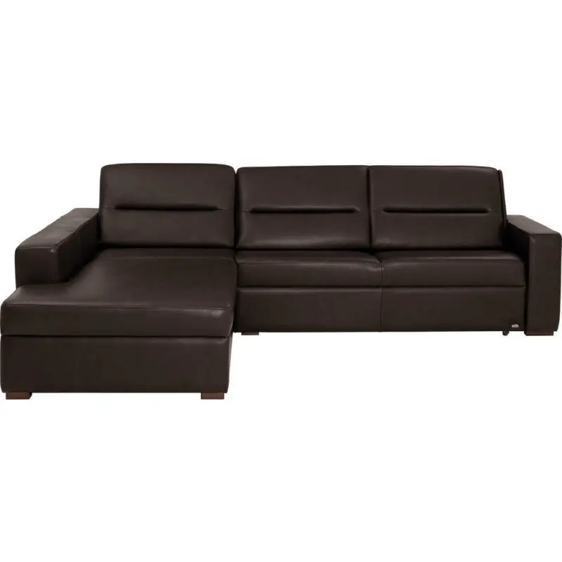 Ecksofa in Echtleder Braun